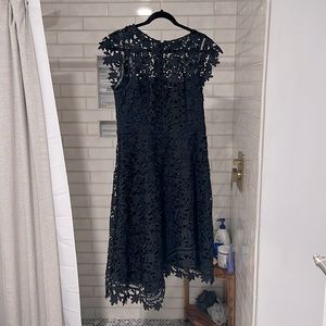 Navy Asymmetrical Lace dress